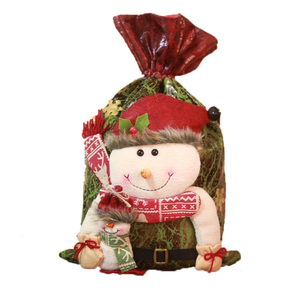 Christmas Tote Bag Christmas Eve Candy Gift Bag, Size:L( Snowman)