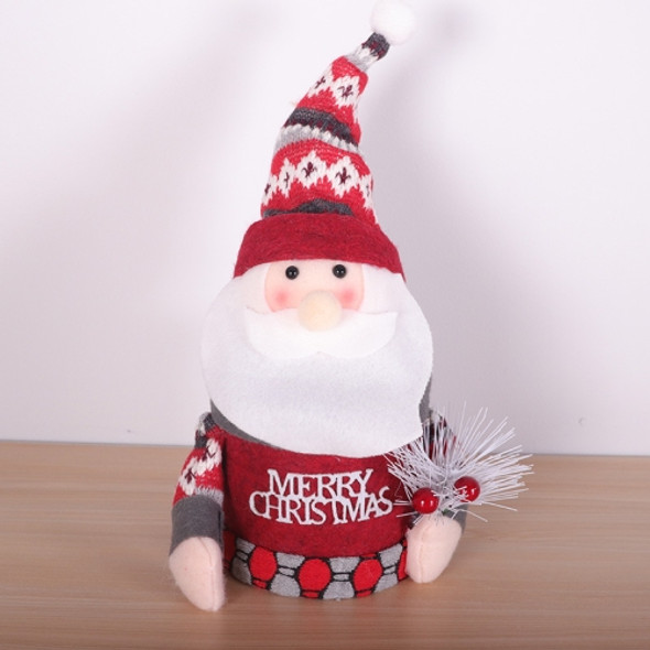 2 PCS Christmas Candy Box Gift Jar Doll Desktop Decoration(Santa Claus)