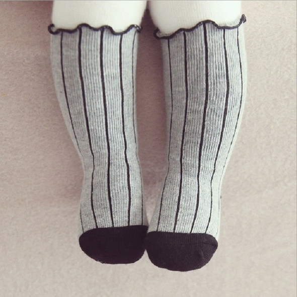 3 Pairs Children High-rise Princess Socks Infant Baby Socks, Size:M(Gray)