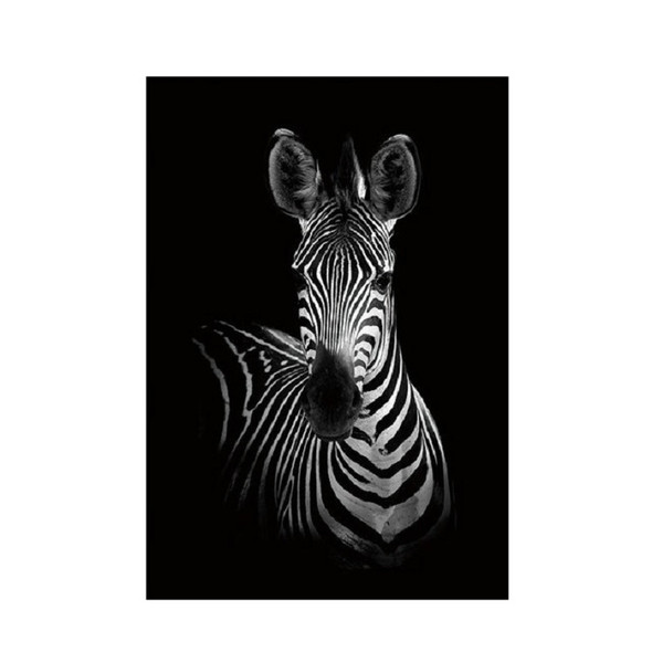 Simple Black and White Animal Decoration Painting Study Living Room Sofa Background Wall Painting Without Frame, Size:40X50cm(Zebra)