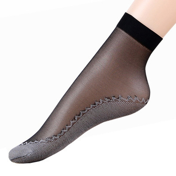10 Pairs Velvet Silk Womens Socks Cotton Bottom Soft Non Slip Sole Massage Wicking Slip-resistant Sock(Coffee)