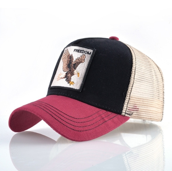 Cotton Embroidered Animal Baseball Cap(Red2 Eagle)