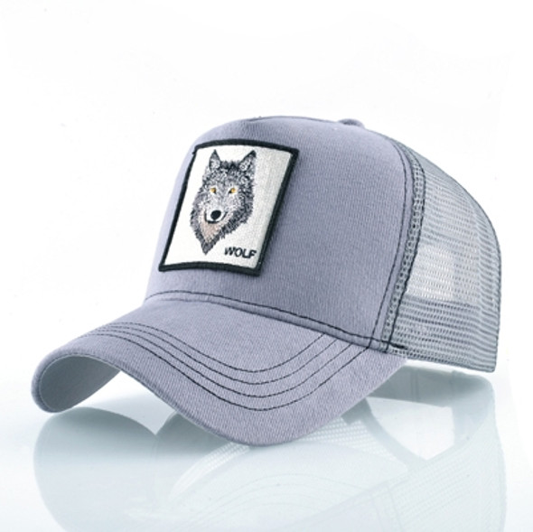 Cotton Embroidered Animal Baseball Cap(Gray Wolf)