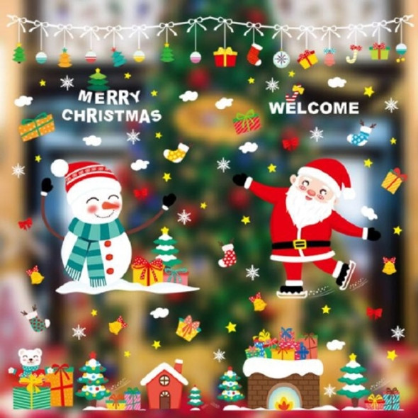 4 PCS Christmas Static Stickers Christmas Shopping Mall Window Decoration Wall Stickers Window Stickers, Specification: Santa Claus