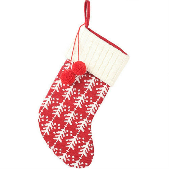 Christmas Ornaments Knitted Christmas Stockings Yarn Socks Children Gift Bag(Small Tree)
