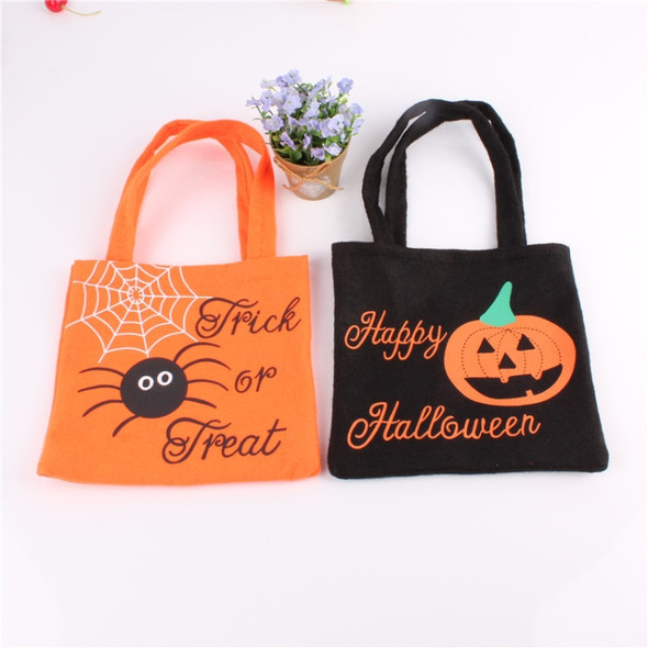 4 PCS Halloween Portable Non-Woven Bag Halloween Children Gift Candy Bag Halloween Props Bag(Yellow)