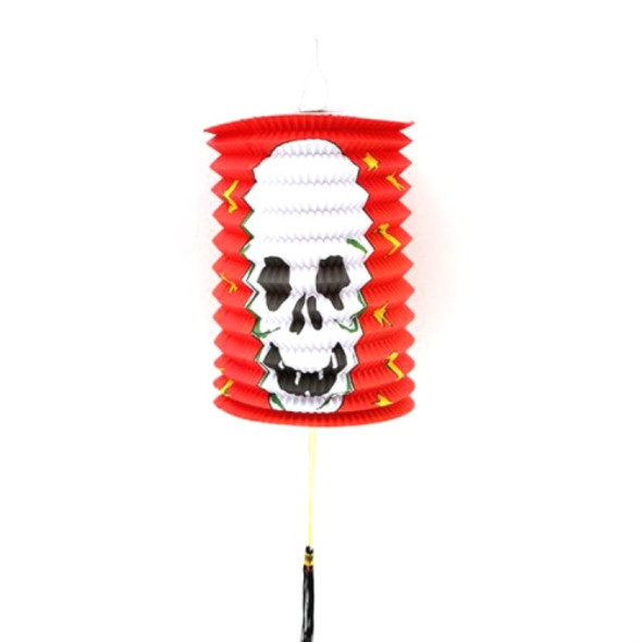 10 PCS Halloween Lantern Scene Props Folding Melon Paper Lantern Decoration, Style:Orange Big Skull