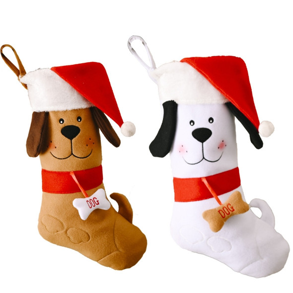 Christmas Decorations Christmas Dog Bone Gift Socks Pet Socks Gift Bag(Yellow)