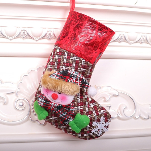 5 PCS Christmas Decoration Small Christmas Stocking Gift Bag Christmas Tree Pendant(Snowman )
