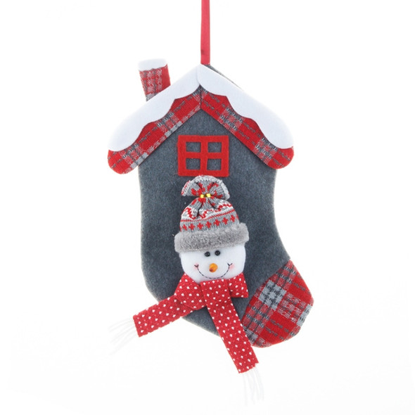 2 PCS Medium Christmas Stocking Ornaments Pendant Gift Bag(Snowman)