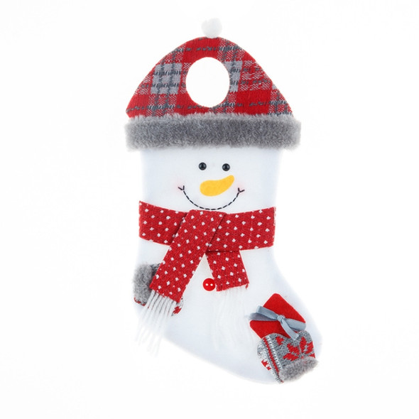 2 PCS Medium Christmas Stocking Gift Bag Candy Bag Stocking Pendant(Snowman)