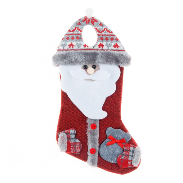 2 PCS Medium Christmas Stocking Gift Bag Candy Bag Stocking Pendant(Senior)