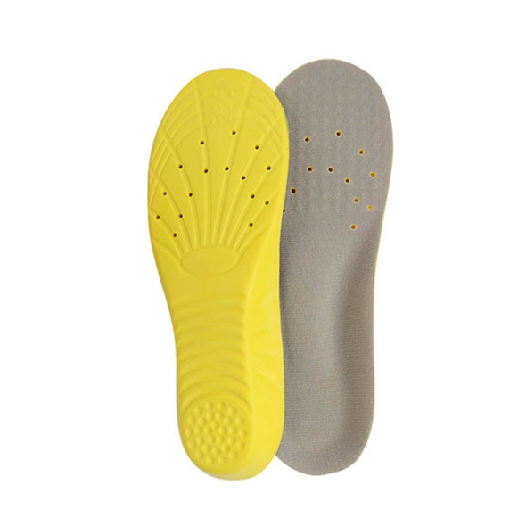 Shock Absorption Thickening Slow Rebound Soft and Comfortable Wicking Insole, Size:M(Yellow Bottom Suede Gray)