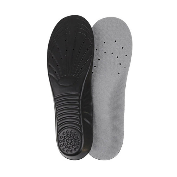 Shock Absorption Thickening Slow Rebound Soft and Comfortable Wicking Insole, Size:L(Black Background Suede Gray)