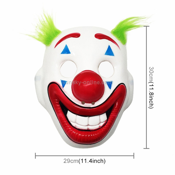 2 PCS Halloween Horror Props Wig Clown Mask