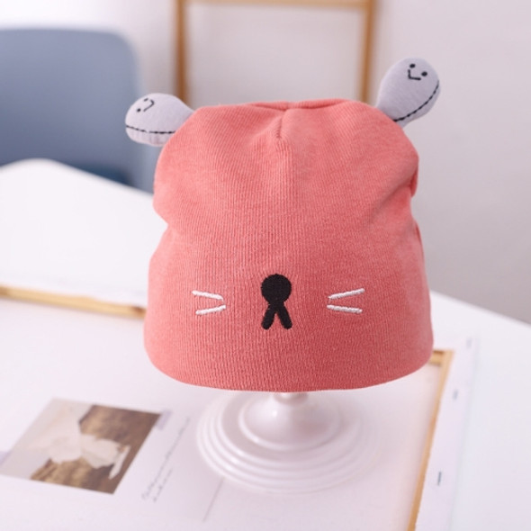 Little Bear Head Shape Baby Skullcap Autumn Newborn Cotton Hat, Size: Cap Width About 17cm(Red)