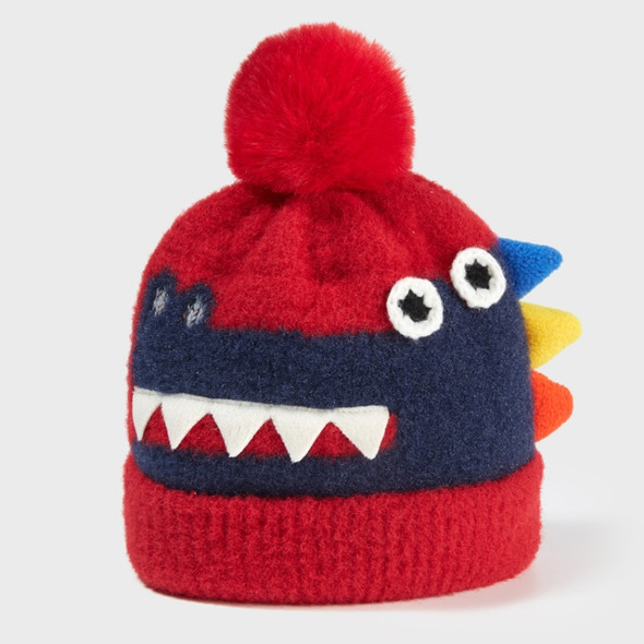 Cartoon Dinosaur Children Woolen Hat Autumn Winter Knitted Hat, Size:Free Size(Red)