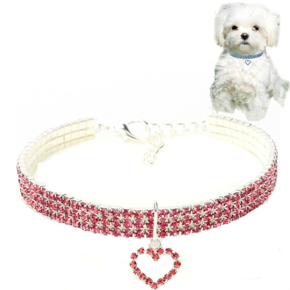 2 PCS Pet Supplies Elastic Love Cats And Dogs Accessories Pet Collars, Size:L(Pink)