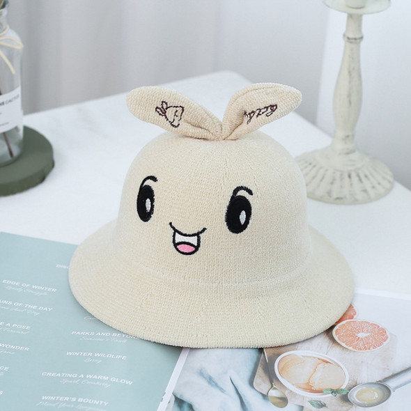 Cartoon Animal Shape Children Hat Autumn and Winter Chenille Knitted Hat Baby Outing Visor Hat, Size: One Size(White Rabbit)