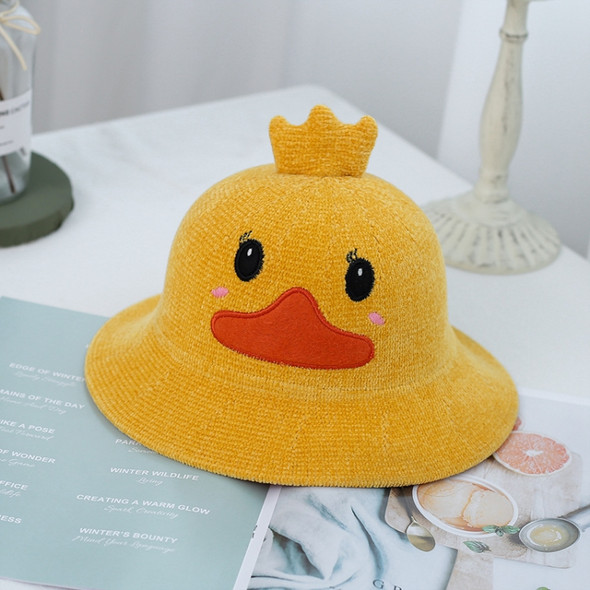 Cartoon Animal Shape Children Hat Autumn and Winter Chenille Knitted Hat Baby Outing Visor Hat, Size: One Size(Little Yellow Duck)