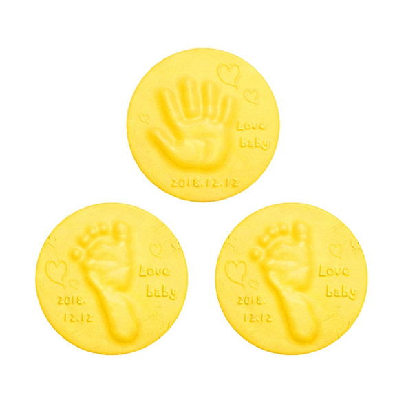 10 PCS Baby Care Air Dry Soft Clay Baby Hand and Foot Inkpad(Yellow)