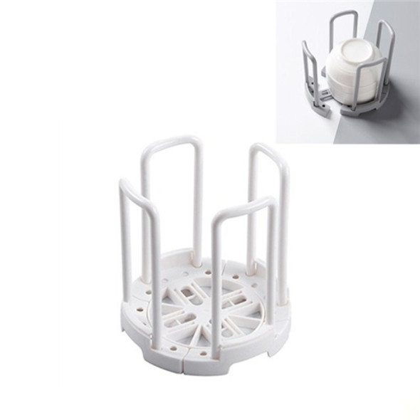 2 PCS Retractable Drain Dish Rack Household Detachable Kitchen Bowl Cup Storage Rack(White)