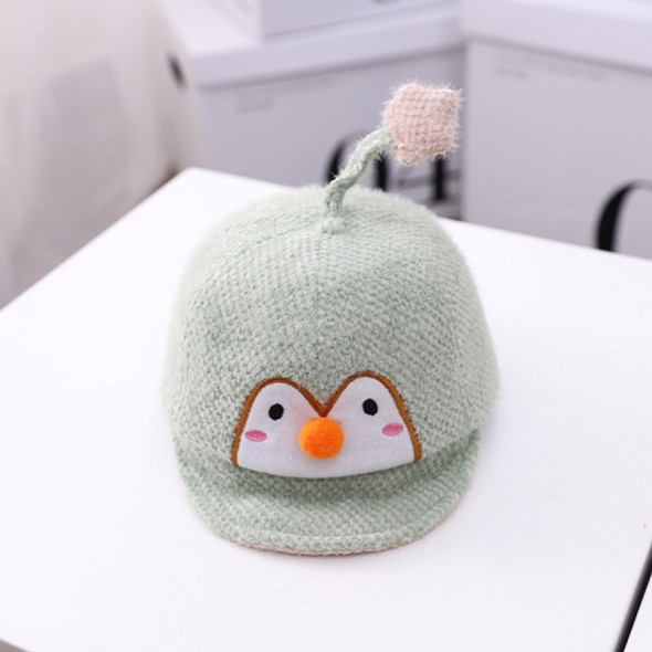 MZ9991 Little Penguin Embroidered Pattern Autumn / Winter Baby Peaked Cap, Size: Cap Circumference 46cm Adjustable(Fruit Green)