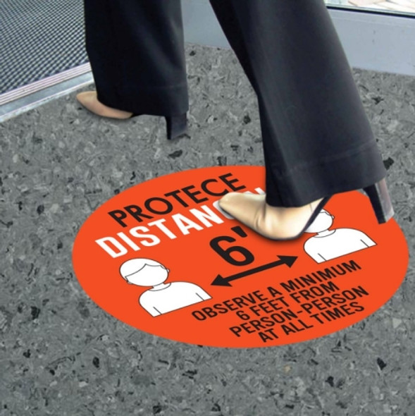 10 PCS Social Distance Sticker Crowd Control Floor Sign Warning Sticker, Size: 27.94cm(Red)