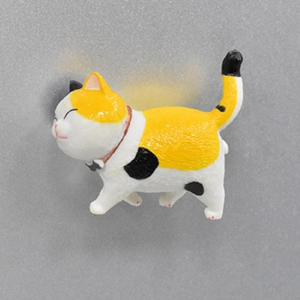 Creative Cartoon Cat Magnet Refrigerator Message Magnet, Size:Medium 4 × 4.5 cm, Style:Black Yellow White Tabby Cat