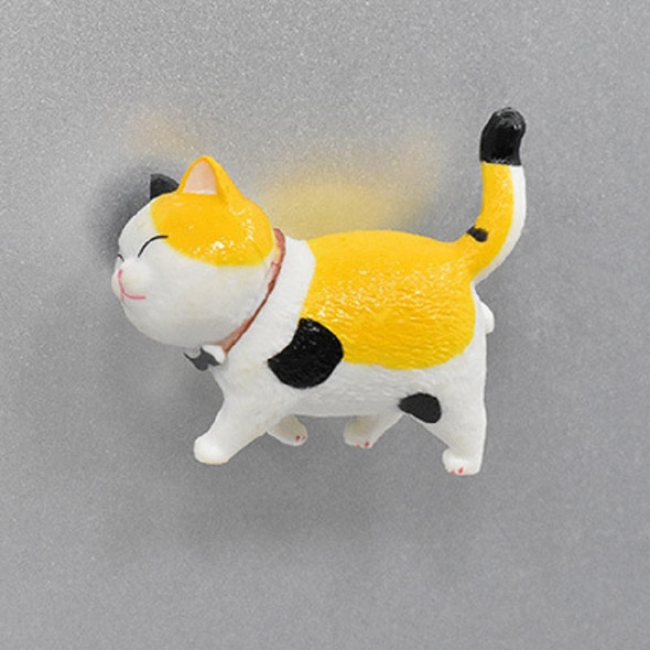 Creative Cartoon Cat Magnet Refrigerator Message Magnet, Size:Medium 4 × 4.5 cm, Style:Black Yellow White Tabby Cat