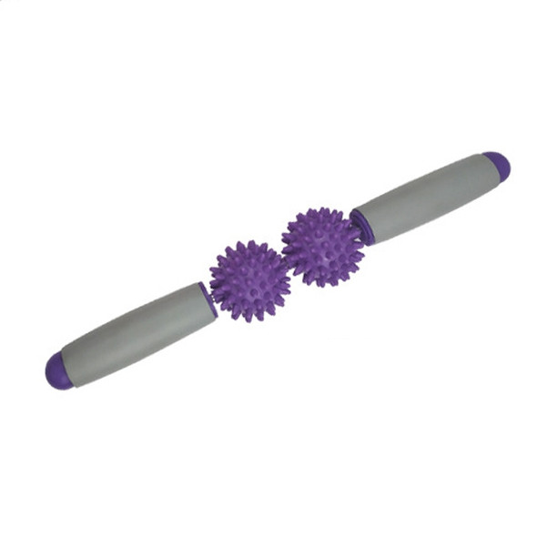 2 PCS 2-Ball Muscle Massage Relaxation Hedgehog Ball Yoga Stick Roller Stick(Purple)