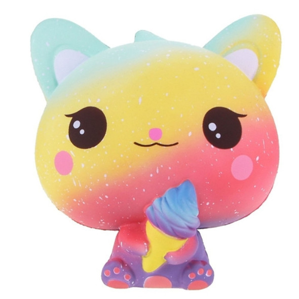 3 PCS Ice Cream Cat Cute Soft Squeeze Scented Toy Gift for Kid Size:11*7*8cm(Orange starry sky)