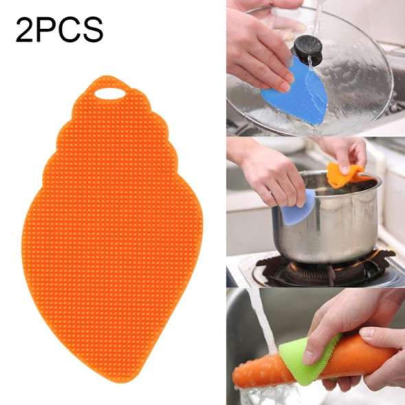 2 PCS Silicone Cleaning Brush Magic Dish Cleaning Sponges Pan Cleaner Brush