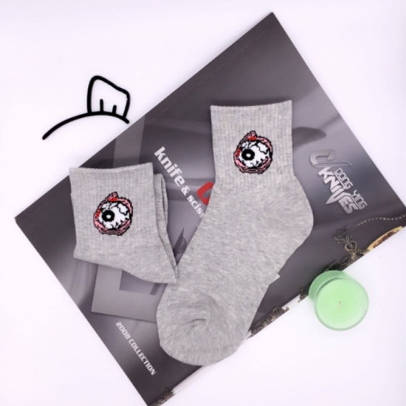 3 Pairs Harajuku Cute Emoji Patterned Socks(Gray Pig)