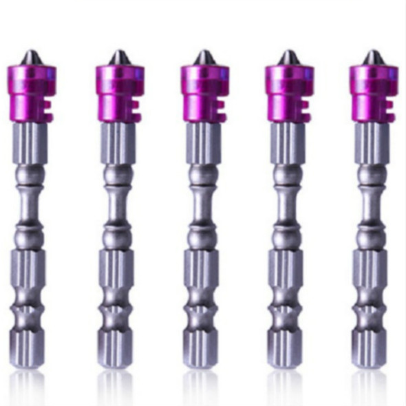 5 PCS  65mm Magnetic Coil Alloy Steel Cross Bit Single Head Electric Drill Electric Screwdriver Head(Purple)