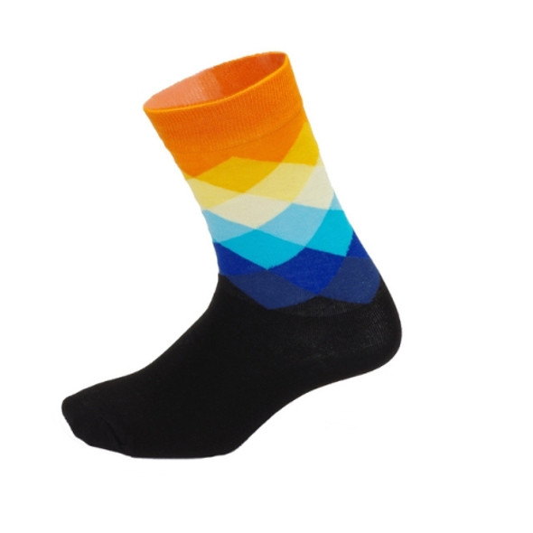 3 Pais Colorful Men Sport Running Wearproof Breathable Riding Hiking Socks(black orange)