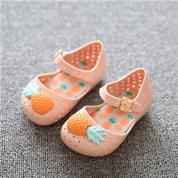 Mini Pineapple Fruit Hole Summer Jelly Children Shoes Plain Rain Boot, Shoe Size:27(Apricot)