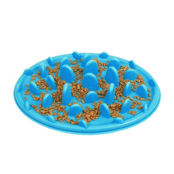 Pet Cat and Dog Jungle Silicone Anti-choke Food Bowl, Size:30.5x22.5cm(Blue)