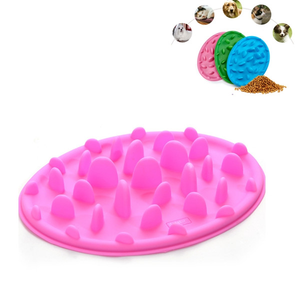 Pet Cat and Dog Jungle Silicone Anti-choke Food Bowl, Size:24x18cm(Pink)