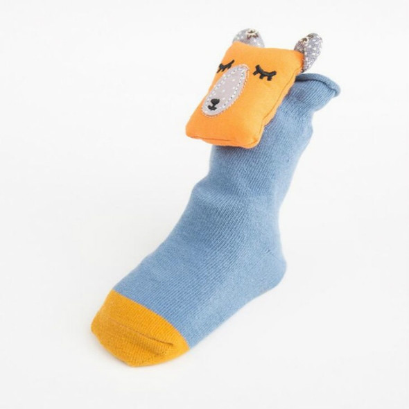 Baby Toddler Floor Socks Cartoon Non-slip Cotton Socks, Size:XS(Denim Blue)