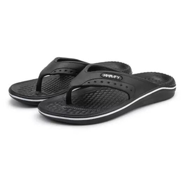 Youth Trend Non-slip Wearable Flip Flops for Men (Color:Black White Size:43)