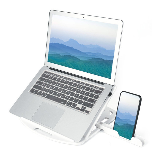 General-purpose Increased Heat Dissipation For Laptops Holder, Style: with Mobile Phone Holder(White)