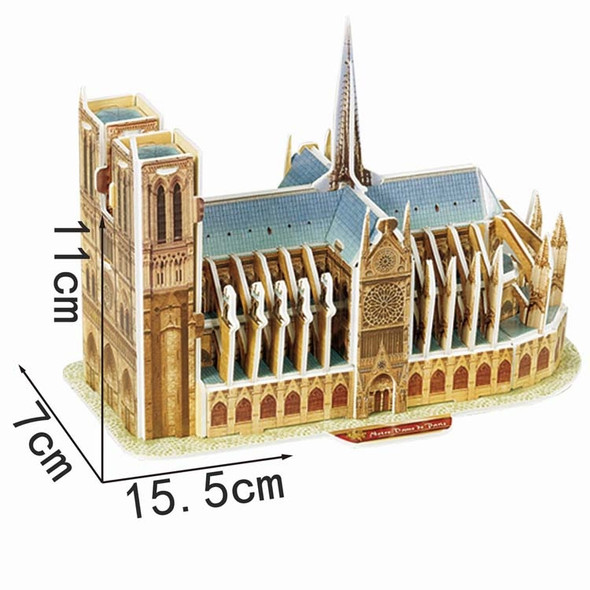 3 PCS 3D Puzzle Mini World Building Model Children Assembling Intellectual Toys(Notre Dame de Paris)