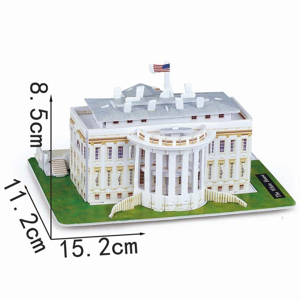 3 PCS 3D Puzzle Mini World Building Model Children Assembling Intellectual Toys(U.S. White House)