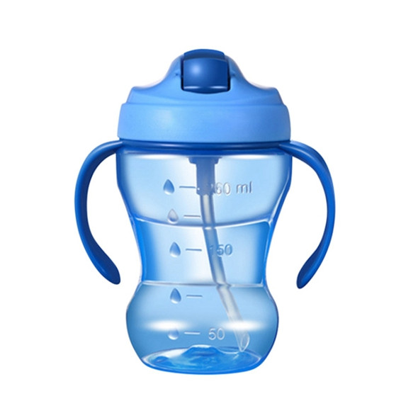 260ML Baby Child Leak-proof Drinking Cup Training Cup With Handle(Blue)