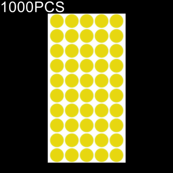 1000 PCS Round Shape Self-adhesive Colorful Mark Sticker Mark Label(Yellow)