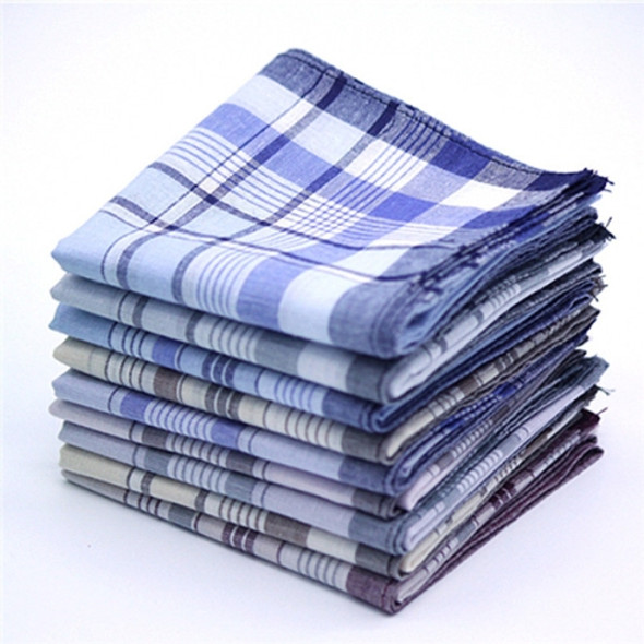 Multicolor Plaid Stripe Men Pocket Squares Business Chest Towel Handkerchiefs  100% Cotton(Random Color )