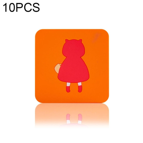 10 PCS Anti-scald and Heat-resistant Placemats Home Waterproof and Oil-proof Table Mats Silicone Coasters, Size:Small, Style:Little Red Riding Hood