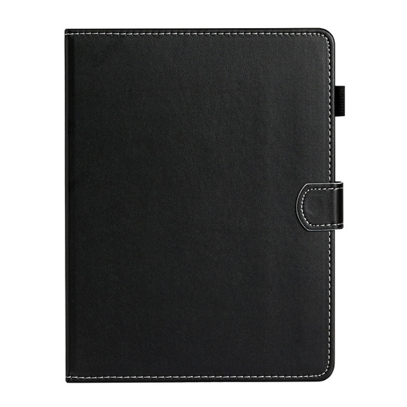 For 7 inch Universal Solid Color Horizontal Flip Leather Case with Card Slots & Holder & Pen Slot(Black)