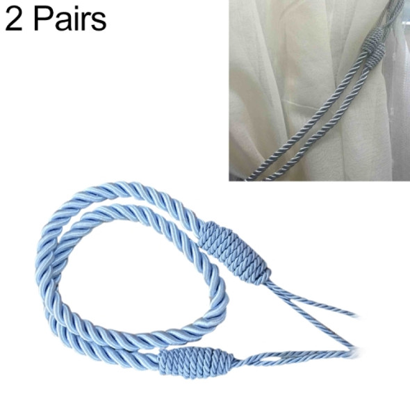 2 Pairs Hand-wound Curtain Straps Curtain Rope Curtain Tassels Straps(Blue)